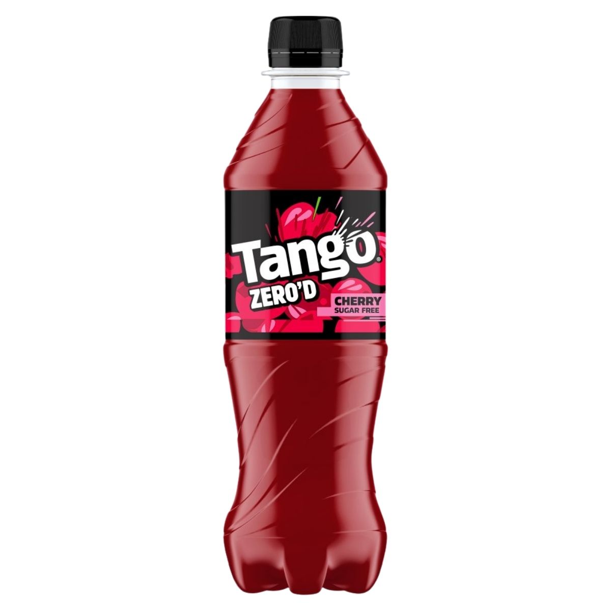 Tango Zero D cherry sugar-free soft drink bottle on a white background