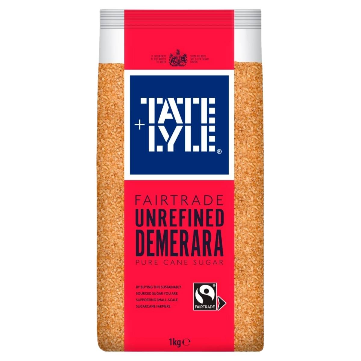 A 1kg bag of Tate & Lyle Fairtrade Unrefined Demerara sugar from Tate & Lyle.