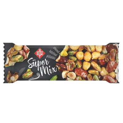 Discover the 40g Tembo Super Mix: a snack bar packed with almonds, pistachios, hazelnuts, and cranberries. Perfect for those seeking a delicious and nutritious on-the-go treat.