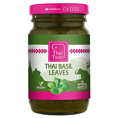 Thai Taste - Thai Basil Leaves 114g: Aromatic leaves for authentic Thai flavor. Vegan, and free from artificial additives.