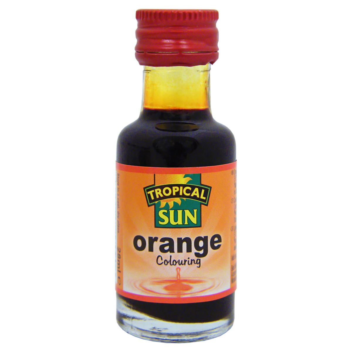 Elevate your culinary creations with the vibrant essence of Tropical Sun - Orange Food Colouring, 28ml. This small bottle, featuring a red cap and orange label, adds a splash of color to your dishes, turning every meal into a masterpiece.