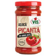 Vis - Spicy Tomato Adjica Sauce (225g) by Vis is a Georgian condiment inspired by Caucasian cuisine, featuring tomato, chili, and garlic on the label. The jar has a red lid.