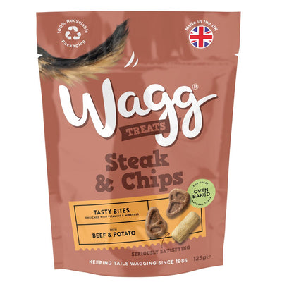 Wagg - Dog Treats Steak & Chips - 125g.