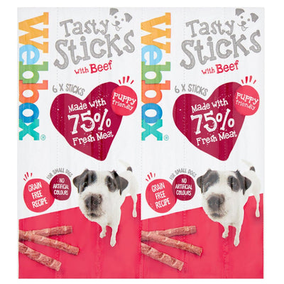Webbox - Dogs Delight 6 Tasty Sticks with Beef - 30g, pack of 2.