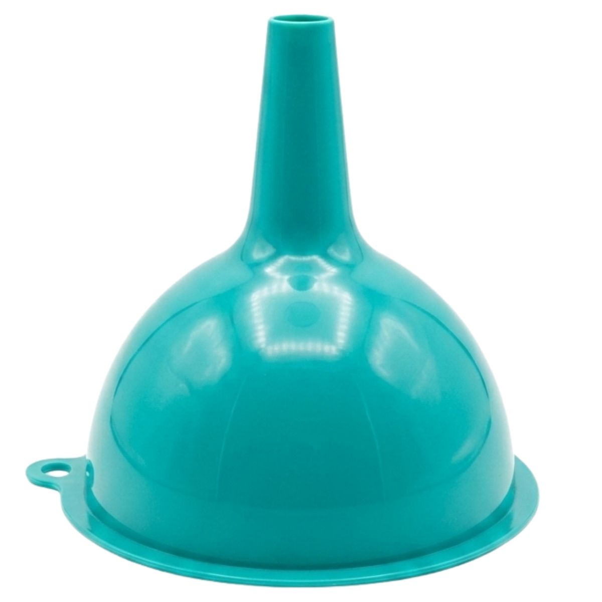 The Zambak Funnel (No: 2) is a teal plastic funnel with a wide base and narrow spout, ideal for transferring liquids or powders. Brand: Zambak. Pack includes 1 piece.
