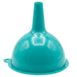 The Zambak Funnel (No: 2) is a teal plastic funnel with a wide base and narrow spout, ideal for transferring liquids or powders. Brand: Zambak. Pack includes 1 piece.