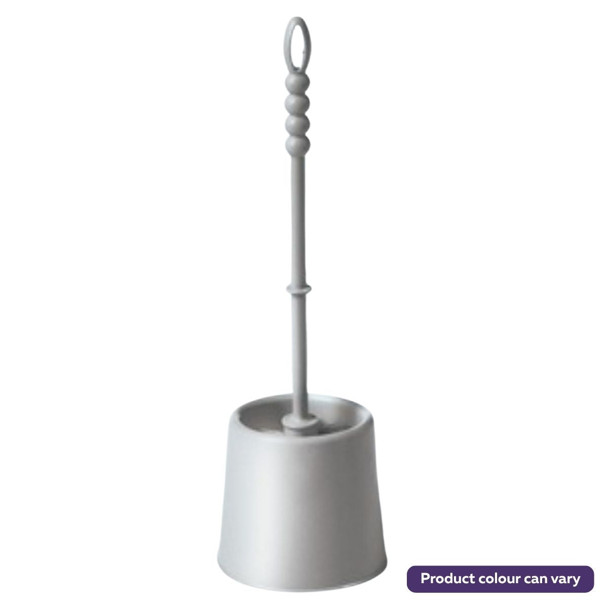 The Zambak - Ipek Closet Brush Set (1Pc) by Zambak includes a plastic toilet brush with a rounded base holder and looped handle, designed for efficient cleaning.