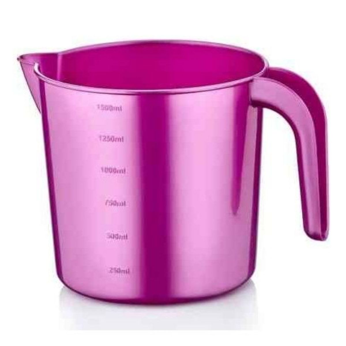 The Zambak - Measuring Jug - 1pcs is a purple plastic jug from Zambak with a handle, spout, and milliliter markings on the side for easy measurement.
