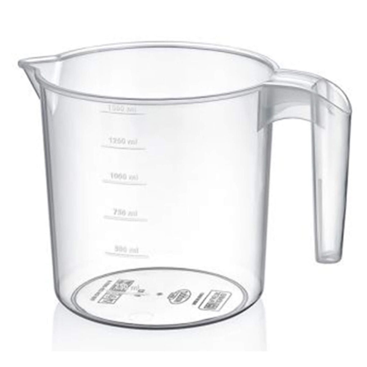 Zambak Measuring Jug (1pcs) by Zambak is a transparent plastic jug with handle and spout, featuring volume markings in milliliters up to 1250 ml, shown on a plain white background.