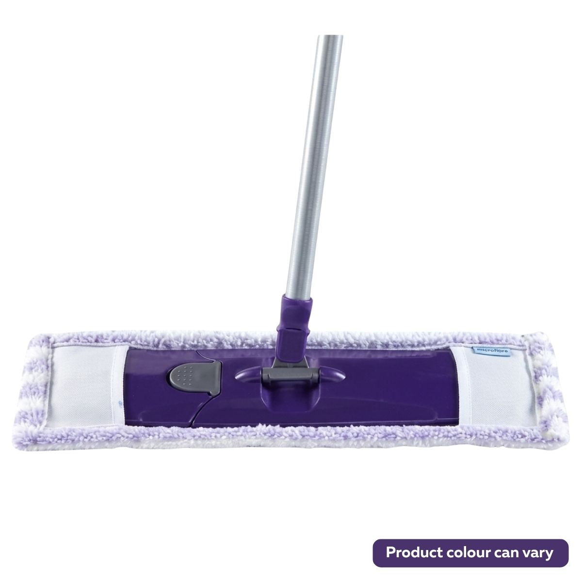 The Zambak Microfiber Floor Mop Cleaning Set (1Pc) by Zambak is shown with a rectangular cleaning pad and purple base, ideal for hard floors on a white background. Note: Actual product color may vary.