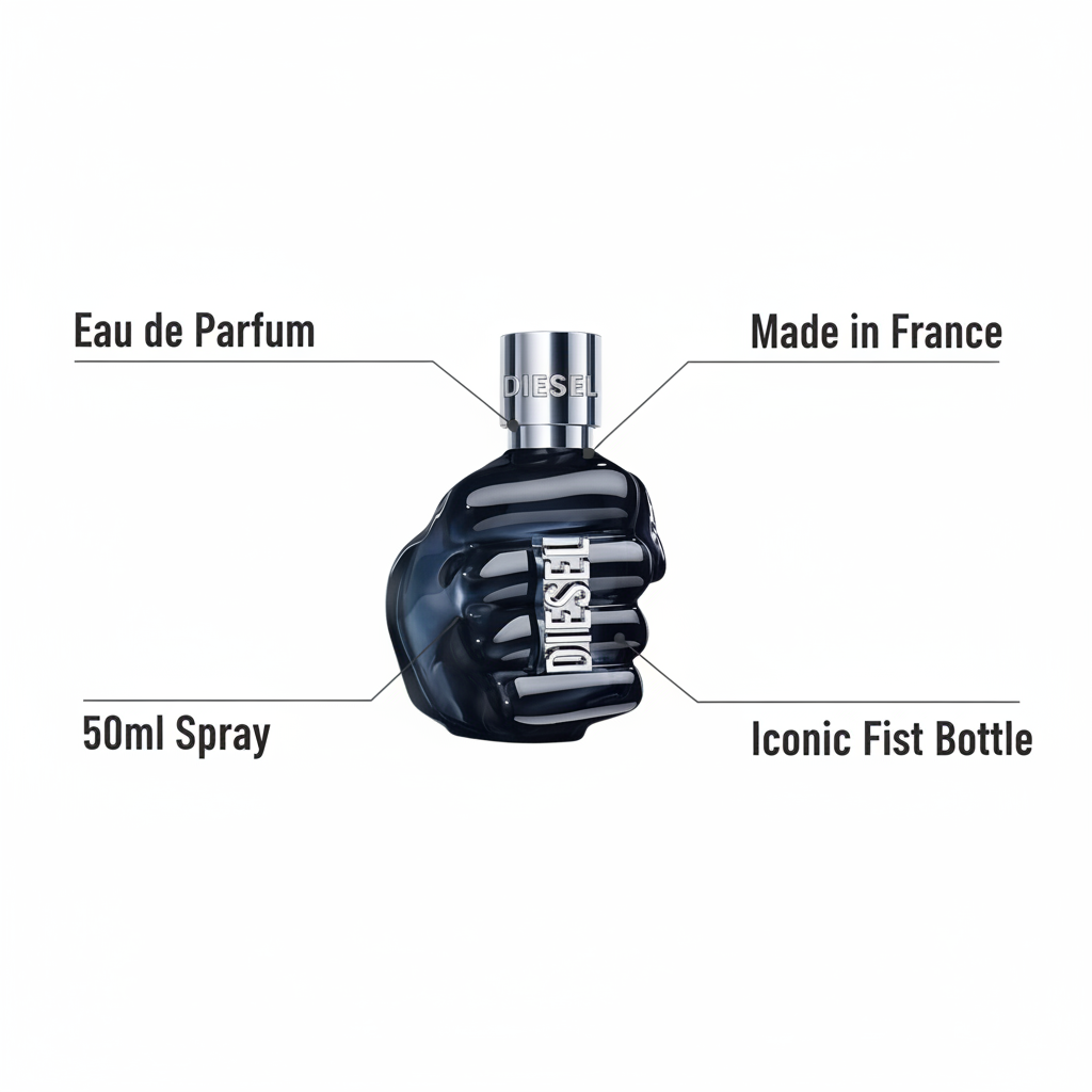 Diesel Only The Brave Eau de Parfum 50ml product highlight with callouts