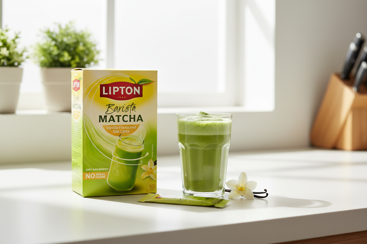 Lipton Barista Vanilla Matcha Oat Latte lifestyle image