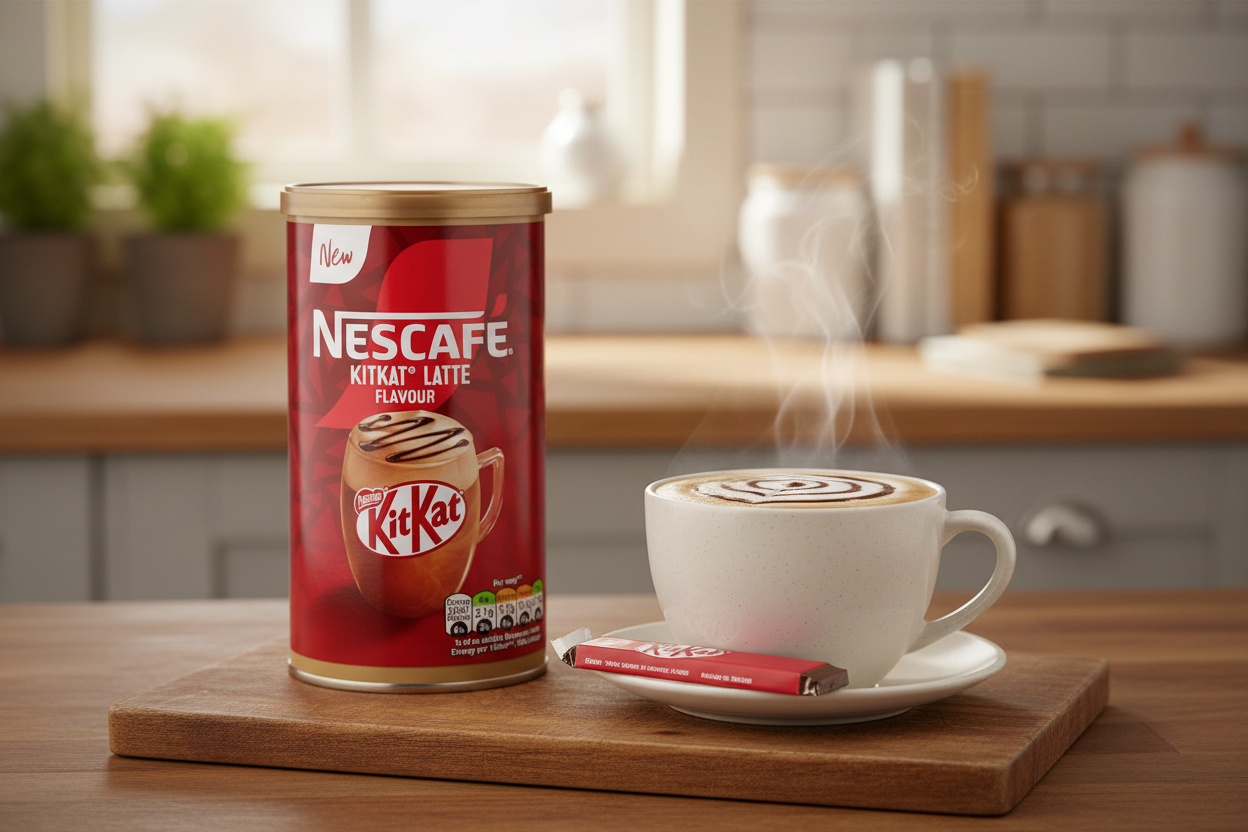 Nescafe KitKat Latte Coffee Tub 260g lifestyle