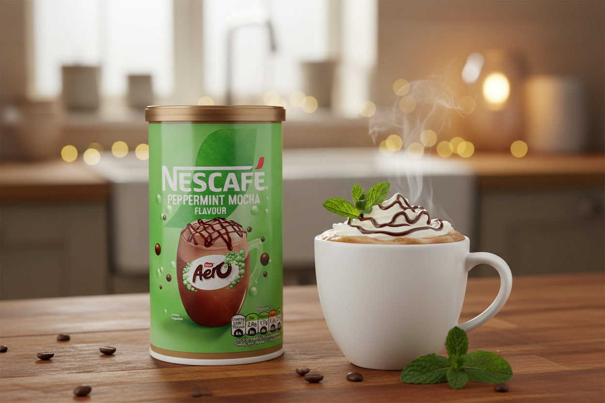 Nescafe Aero Peppermint Mocha Coffee Tub 260g lifestyle