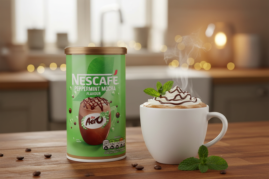 Nescafe Aero Peppermint Mocha Coffee Tub 260g lifestyle