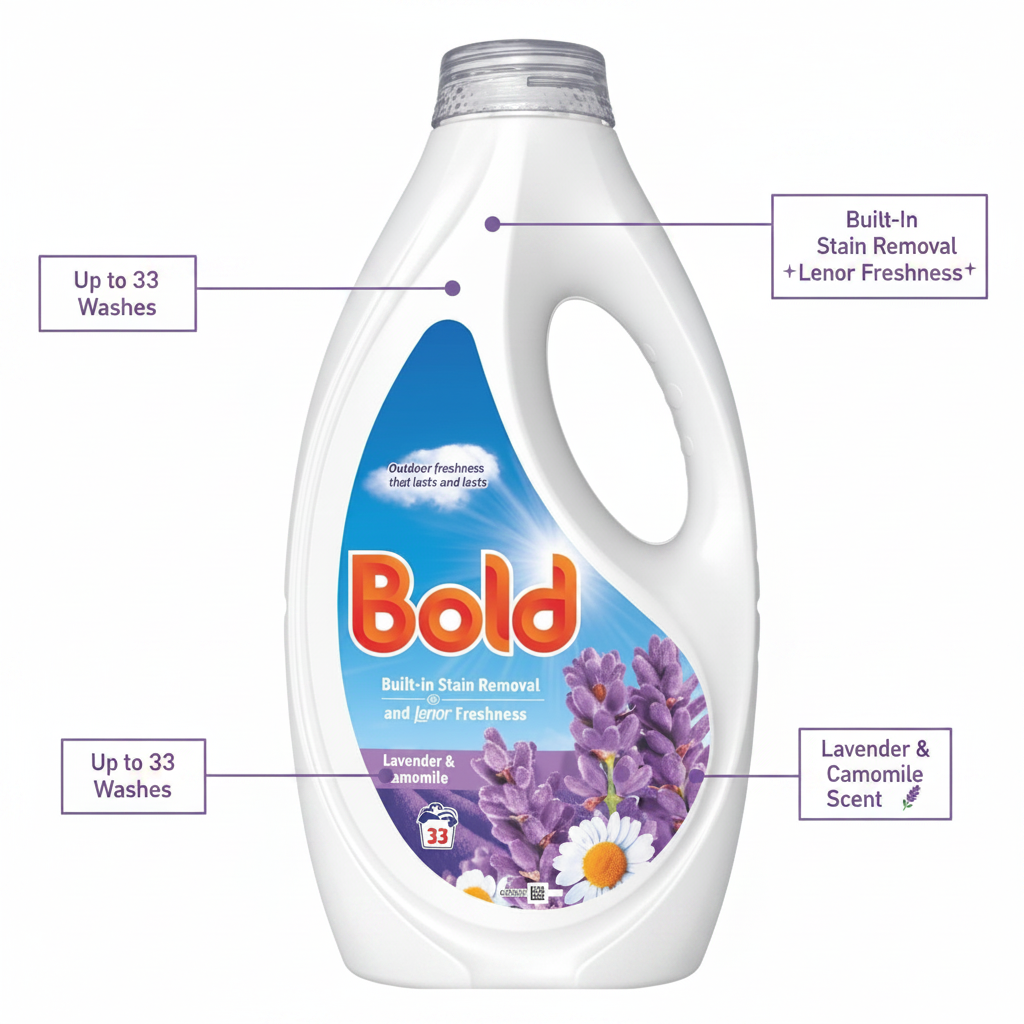 Bold Lavender Camomile Product Highlight with Callouts