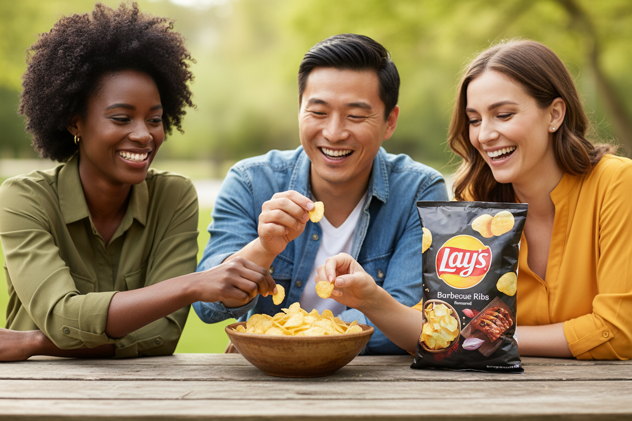 Lays Barbecue Ribs - 30s Diverse Friends Picnic