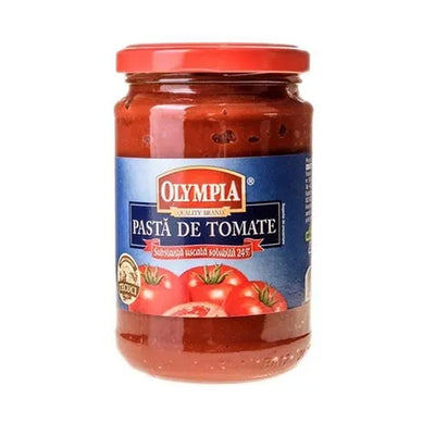 A jar of Olympia - Tomato Paste - 314g on a white background.