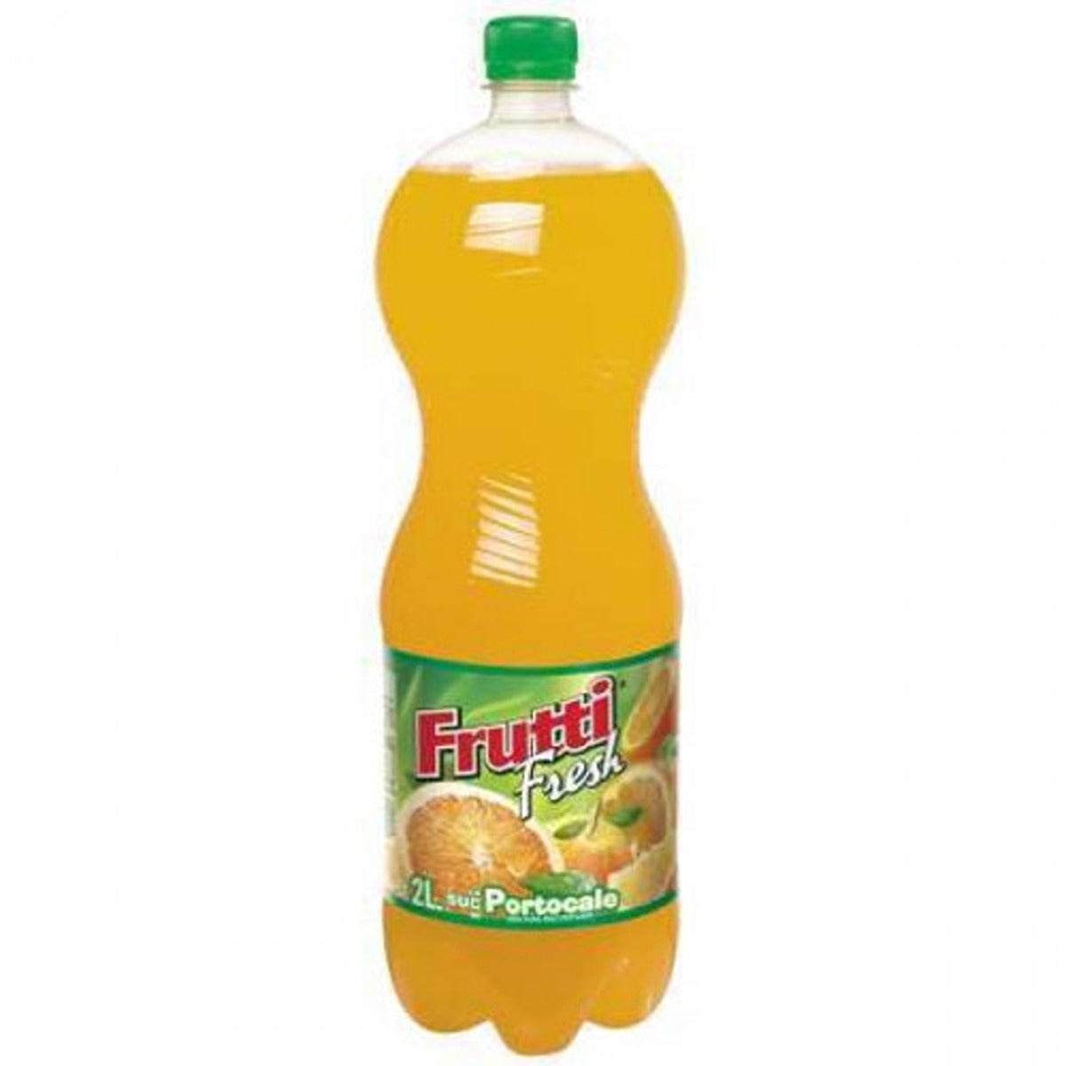 A bottle of Frutti Fresh - Orange Flavour Drink - 2L on a white background.
