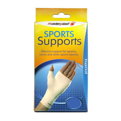 Masterplast - Sports Supports - Hand by Masterplast features a hand wrap image and key info on the box. Ideal for sprain support and protection during activity.