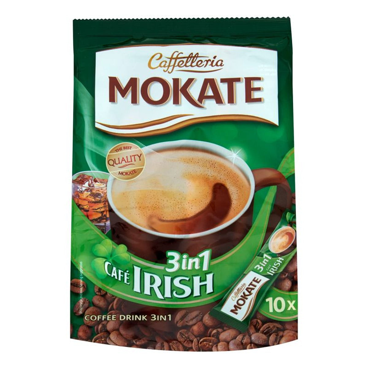 Mokate 3 in 1 Irish Cream Instant Coffee - 10 Pack is the perfect choice for an irish coffee.