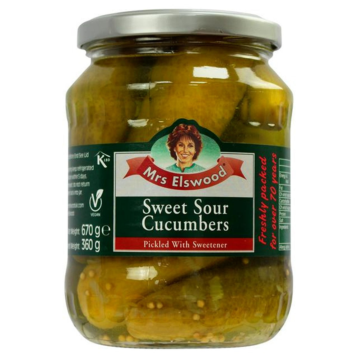 Mrs Elswood - Sweet Sour Cucumbers - 670g - Continental Food Store