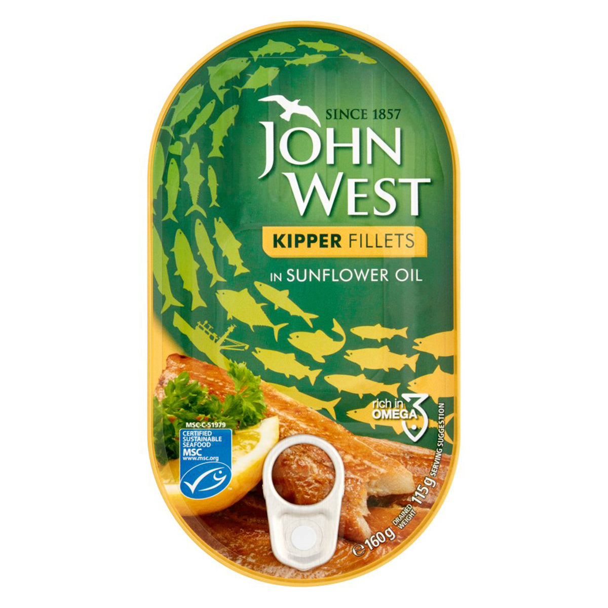 John West - Kippers Oil - 160g fillets in sunflower oil.