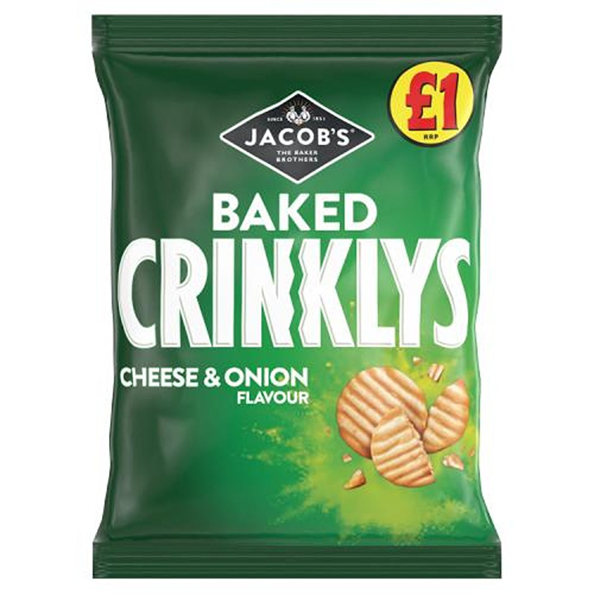 Jacob's - Baked Crinklys Cheese & Onion Snacks - 90g - Continental Food Store