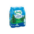 Pinar Still Water 6 x 1.5L offers natural spring water with a refreshing taste and balanced pH 8.2, packaged in blue-labeled bottles featuring green trees and mountains.