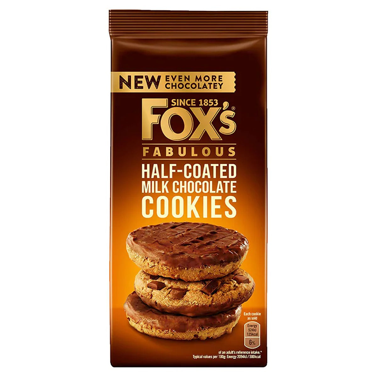 Fox's - Half Coated Milk Chocolate Cookies - 175g - Continental Food Store