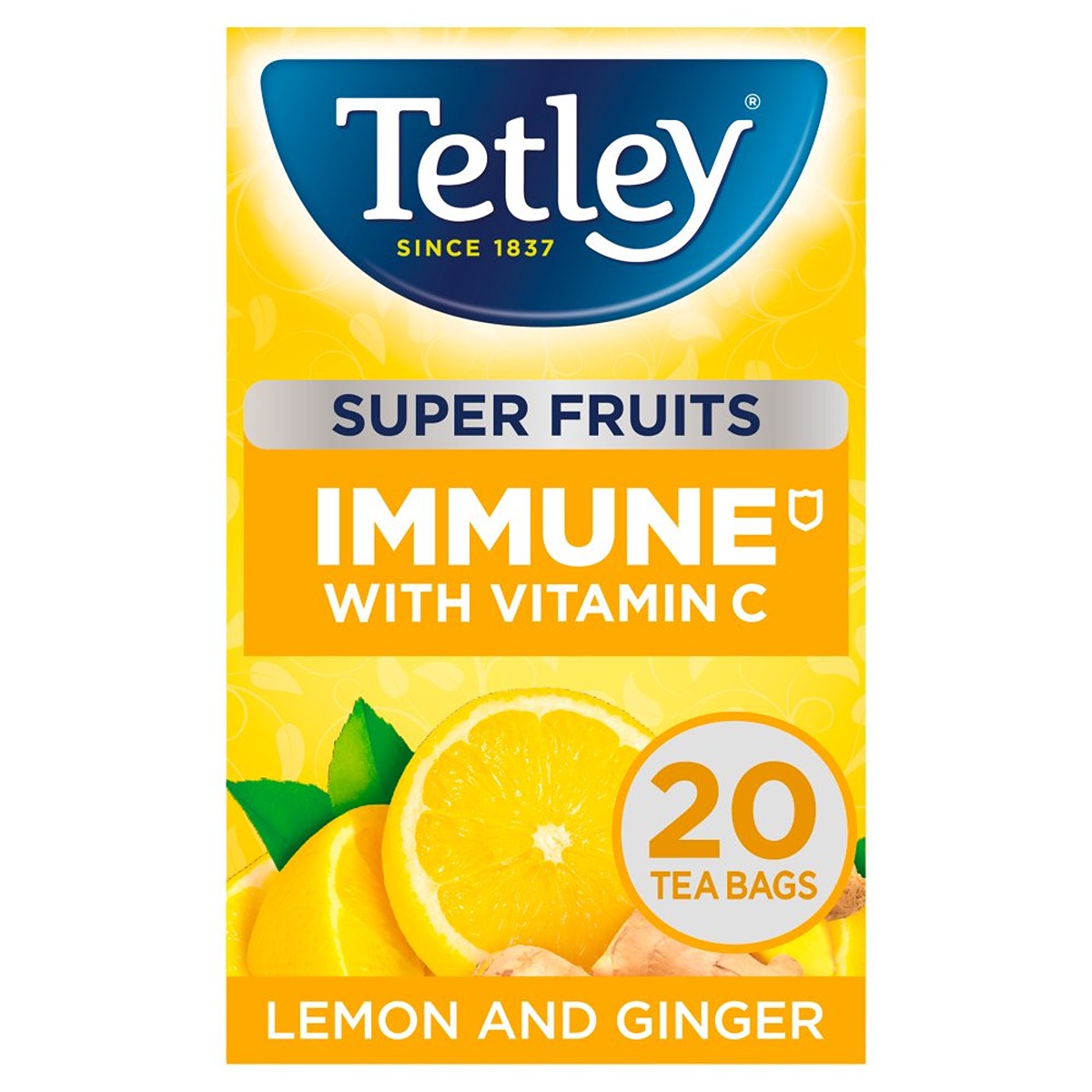 Tetley - Super Fruits Immune Lemon & Ginger - 20 Tea Bags - Continental Food Store