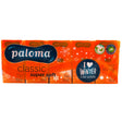 Paloma Pocket Tissues 10 Pack—Classic Super Soft, highly absorbent tissues with eco-friendly labels and winter-themed orange packaging reading "I love winter & cosy sweaters." Ideal for comfort on the go. Brand: Paloma.