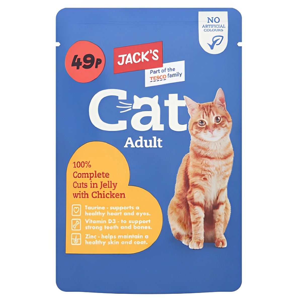 Jack's - 100% Complete Cuts in Jelly with Chicken Adult Cat Food - 100g - Continental Food Store