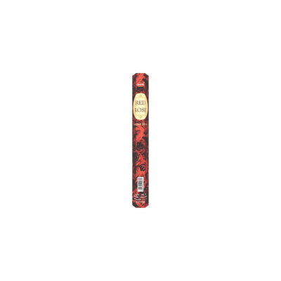 HEM Red Rose Incense (20 sticks) by HEM features a red rose design on the box and delivers a soothing floral aroma—ideal for meditation—all set against a white background.