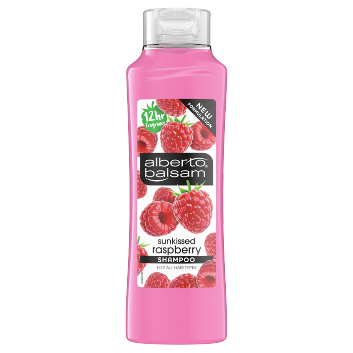 A bottle of Alberto Balsam - Raspberry Shampoo - 350ml on a white background.