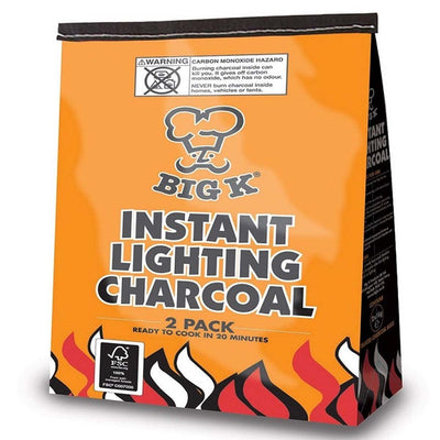 Big K - BBQ Instant Light Charcoal - 2 x 1kg - Continental Food Store