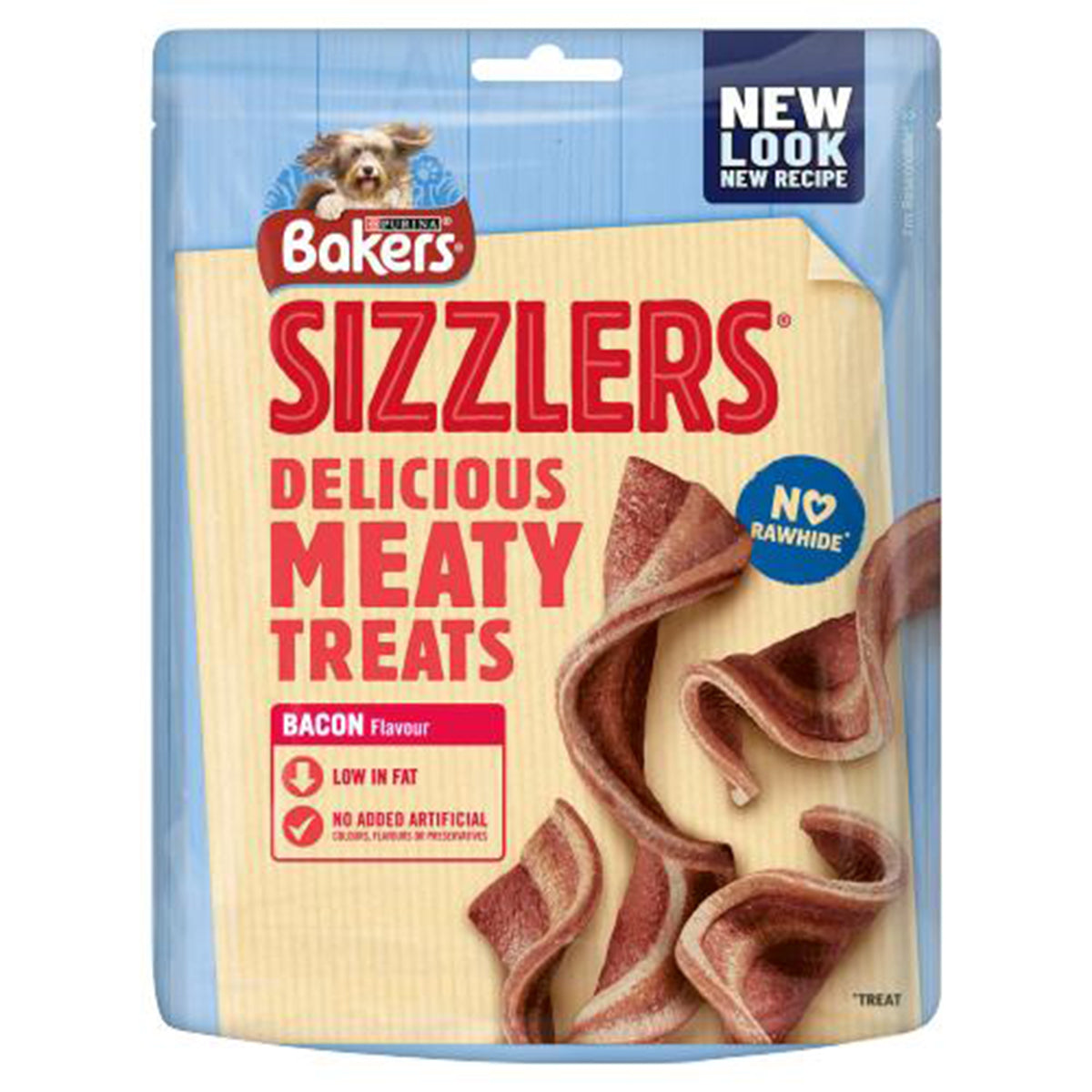 Bakers Sizzlers Delicious Bacon Dog Treats - 90g are delicious meaty treats bacon.