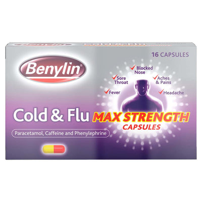 Benylin - Cold & Flu Max Strength Capsules - 16 Capsules - Continental Food Store