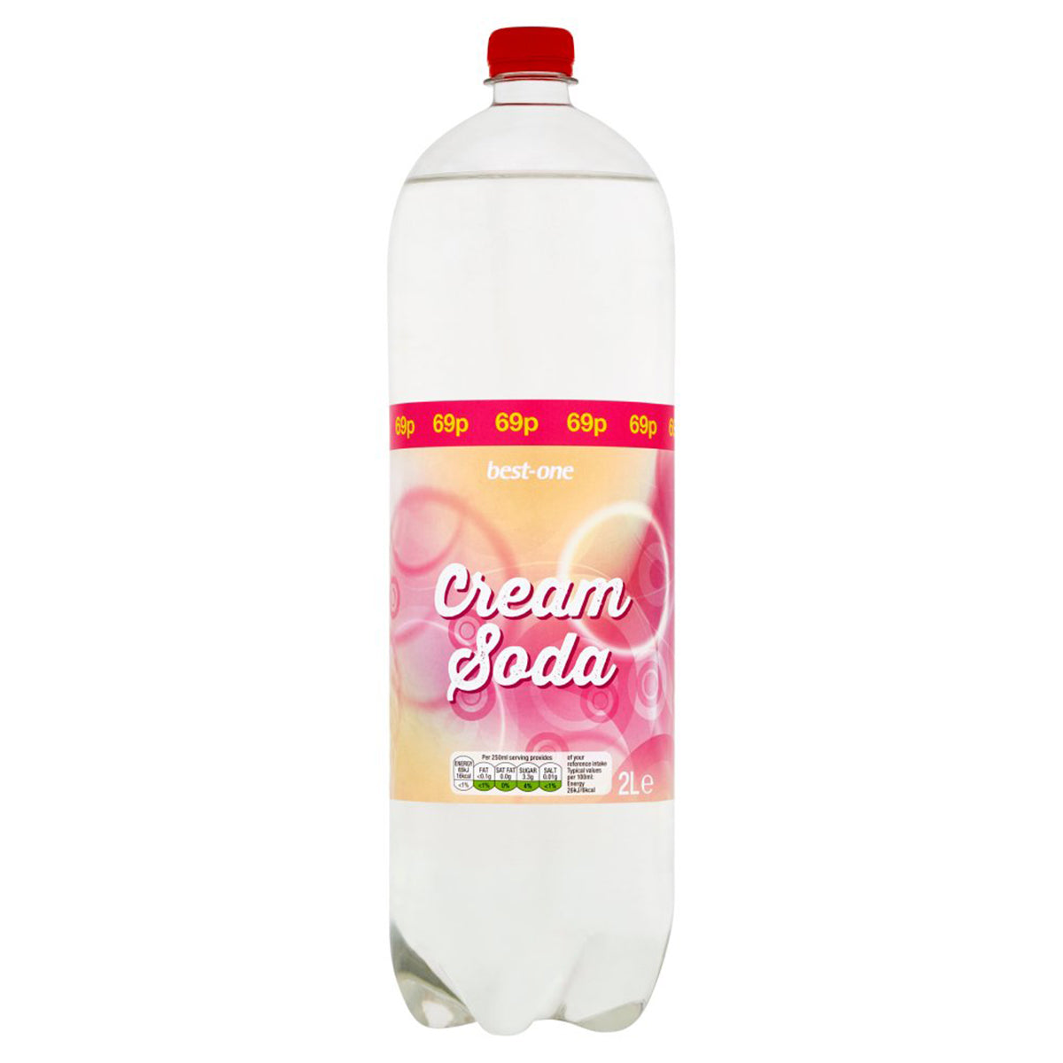 A bottle of Best One Cream Soda - 2L on a white background.