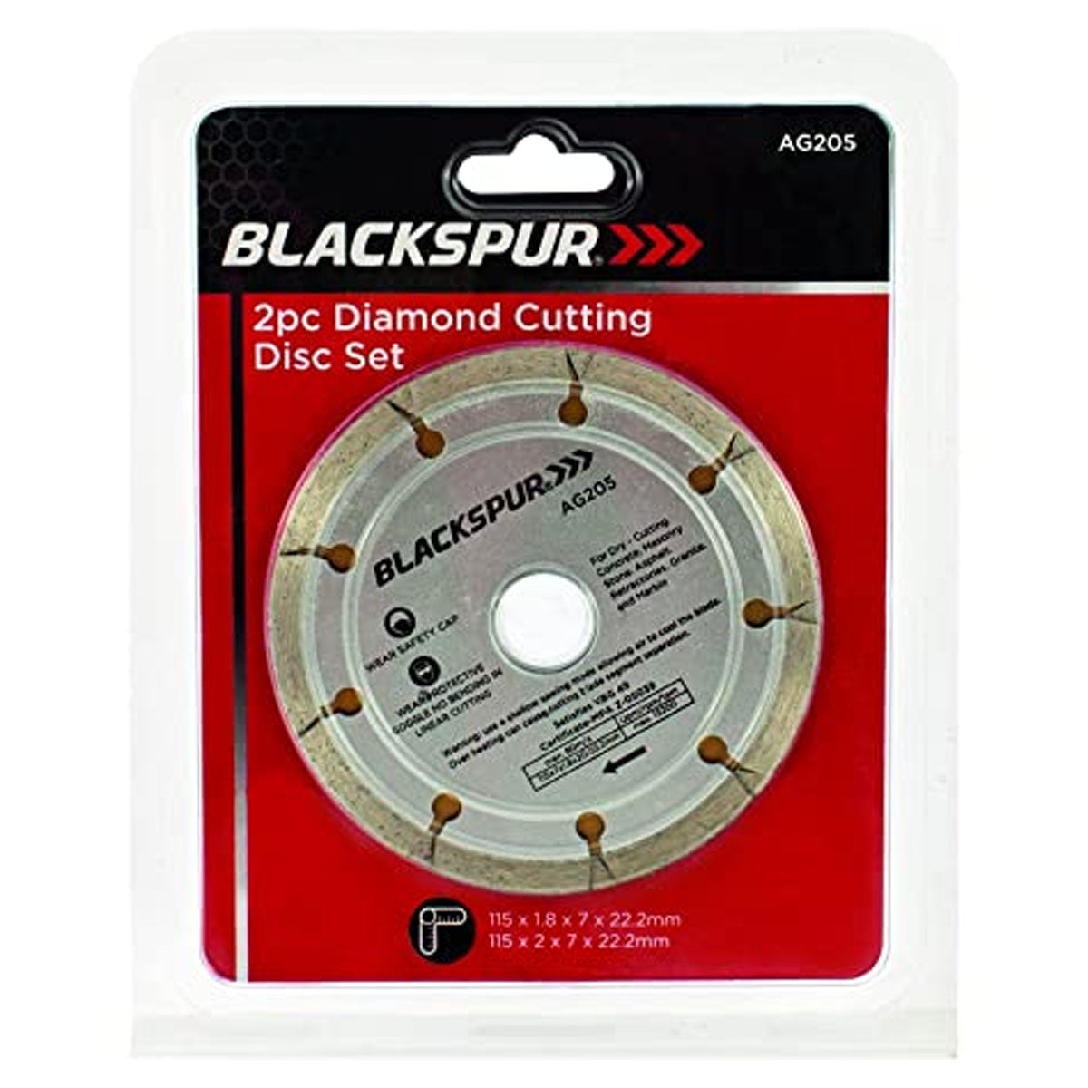 Black Spur - BB-AG205 Diamond Cutting Disc Set - Continental Food Store