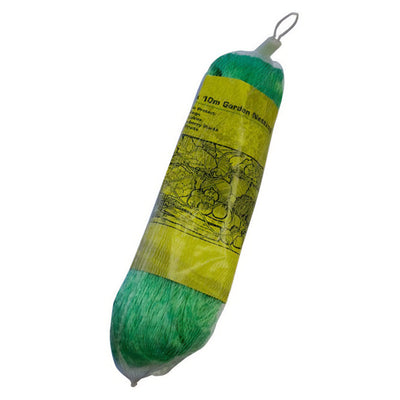 Blackspur Garden Netting (2m x 10m) comes in plastic packaging with a yellow label, hanging loop, and features a green net.