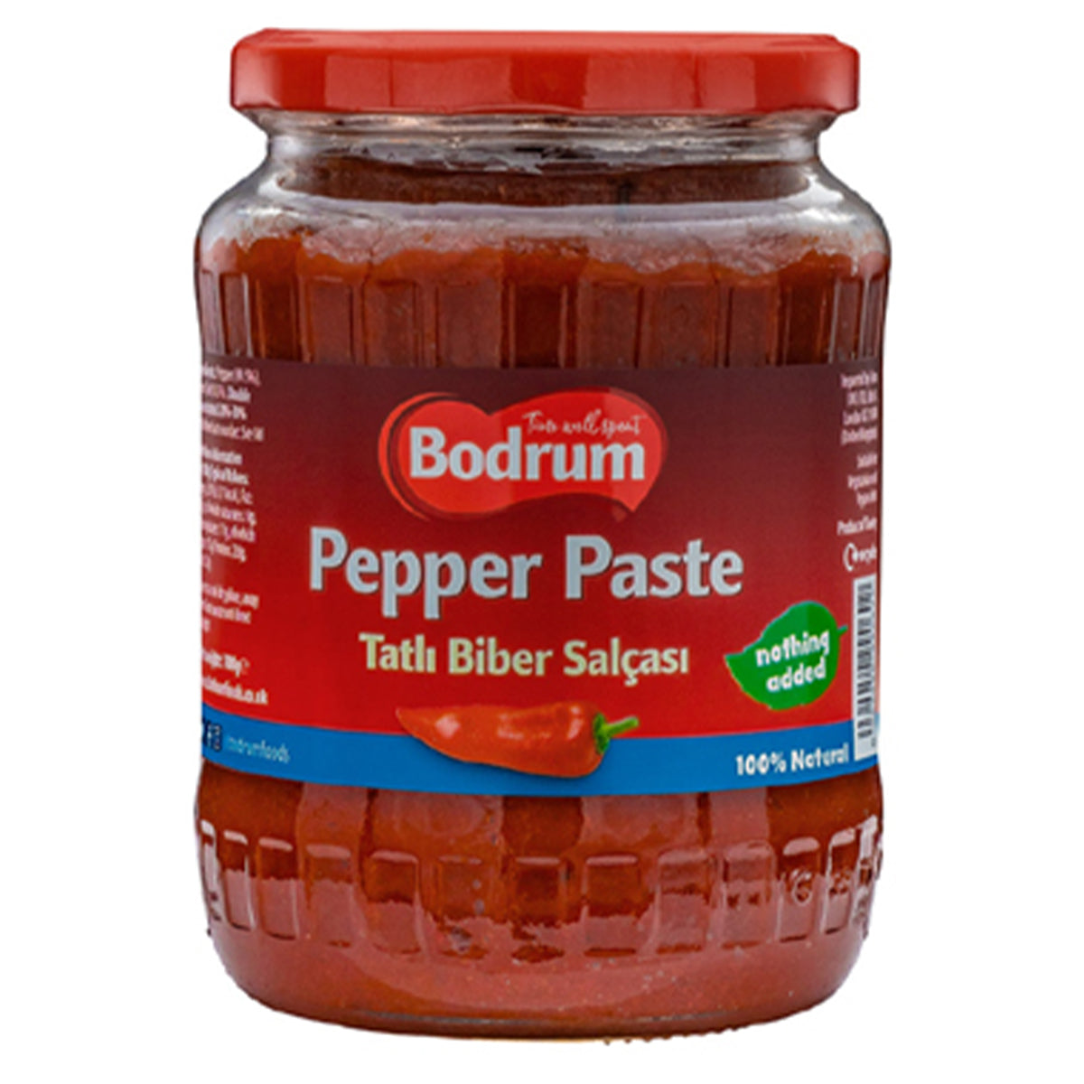 A jar of Bodrum - Mild Pepper Paste - 700g on a white background.