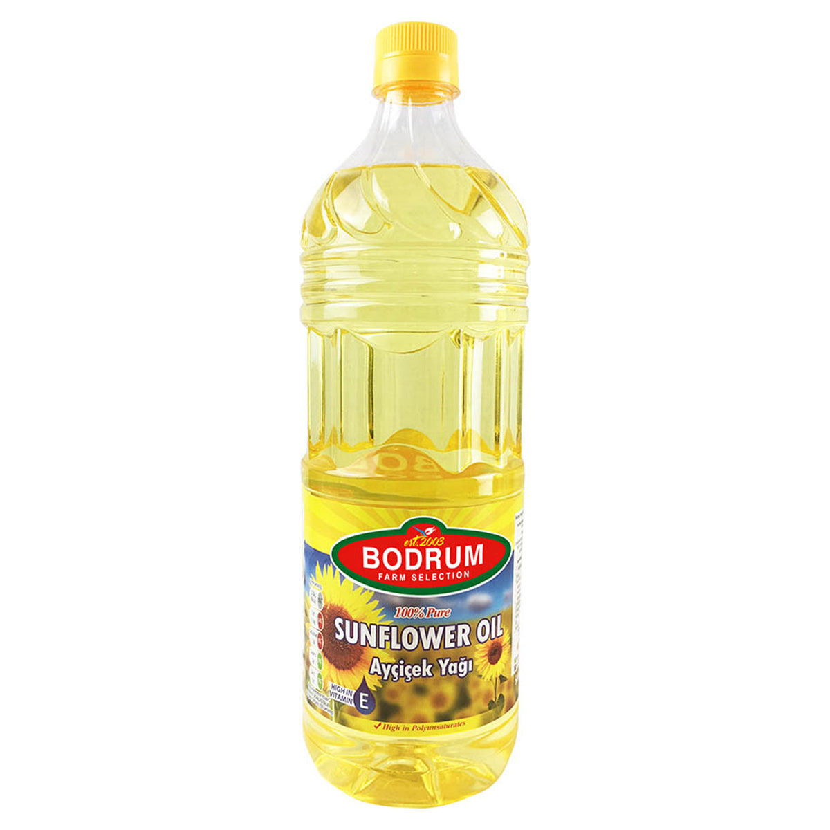 A bottle of Bodrum - Sunflower Oil - 1L on a white background.