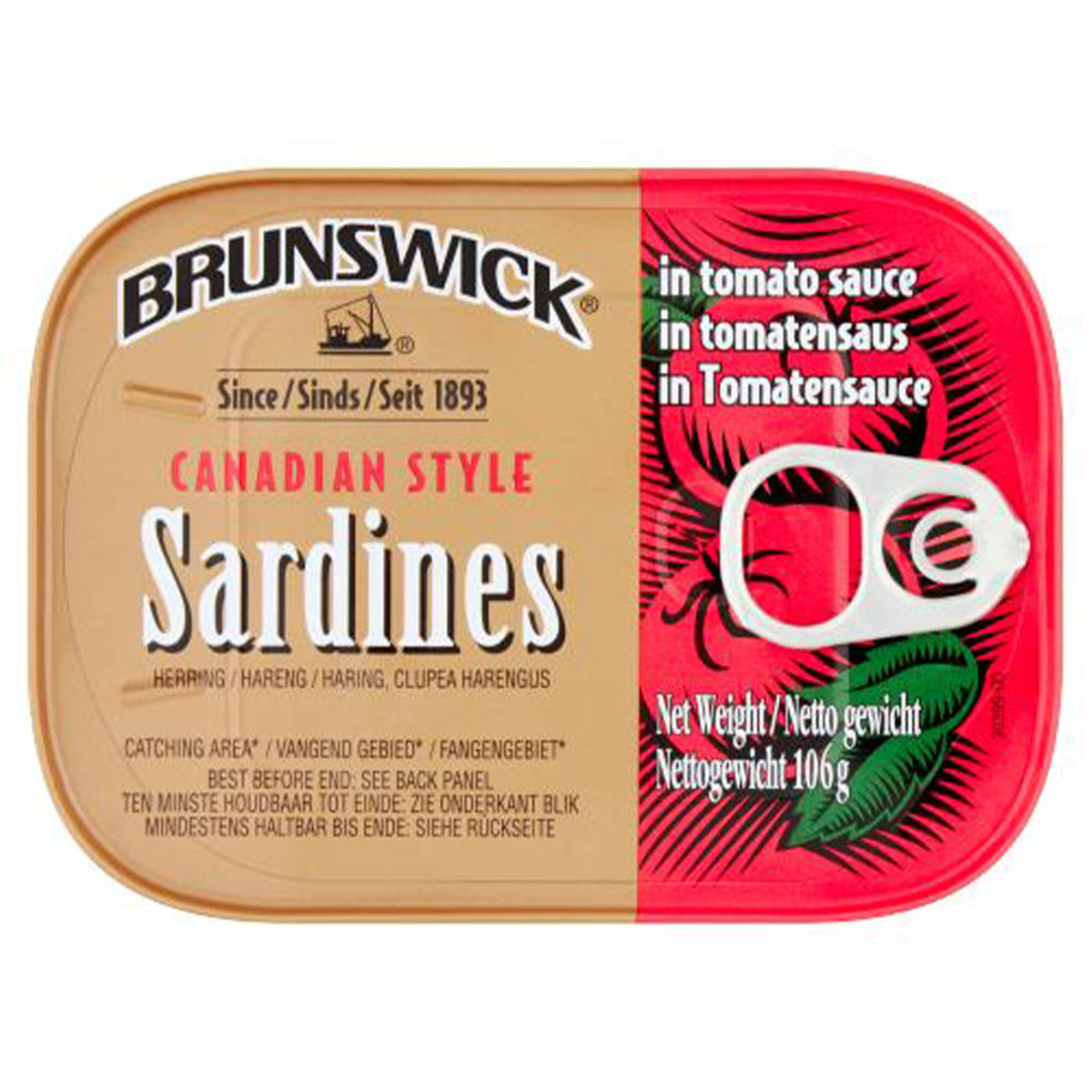 Brunswick - Canadian Style Sardines in Tomato Sauce - 106g - Continental Food Store