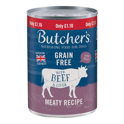 Butcher's - Beef & Liver Dog Food Tin - 400g - Continental Food Store