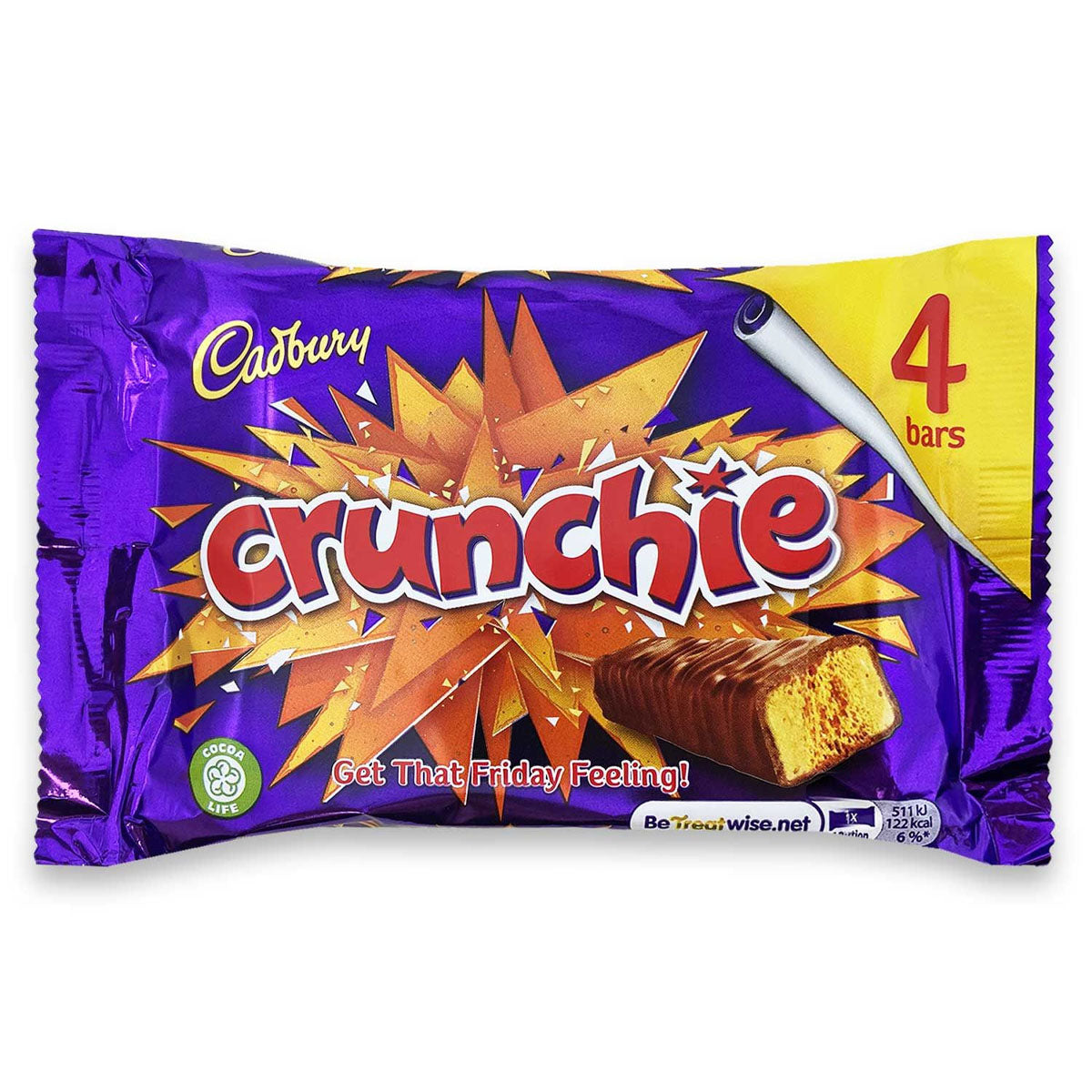 Cadbury - Crunchie Chocolate Bar - 4 Pack 4x26.1g - Continental Food Store