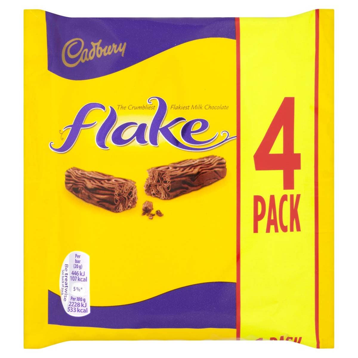 Cadbury - Flake Chocolate Bar - 4 Pack 80g - Continental Food Store