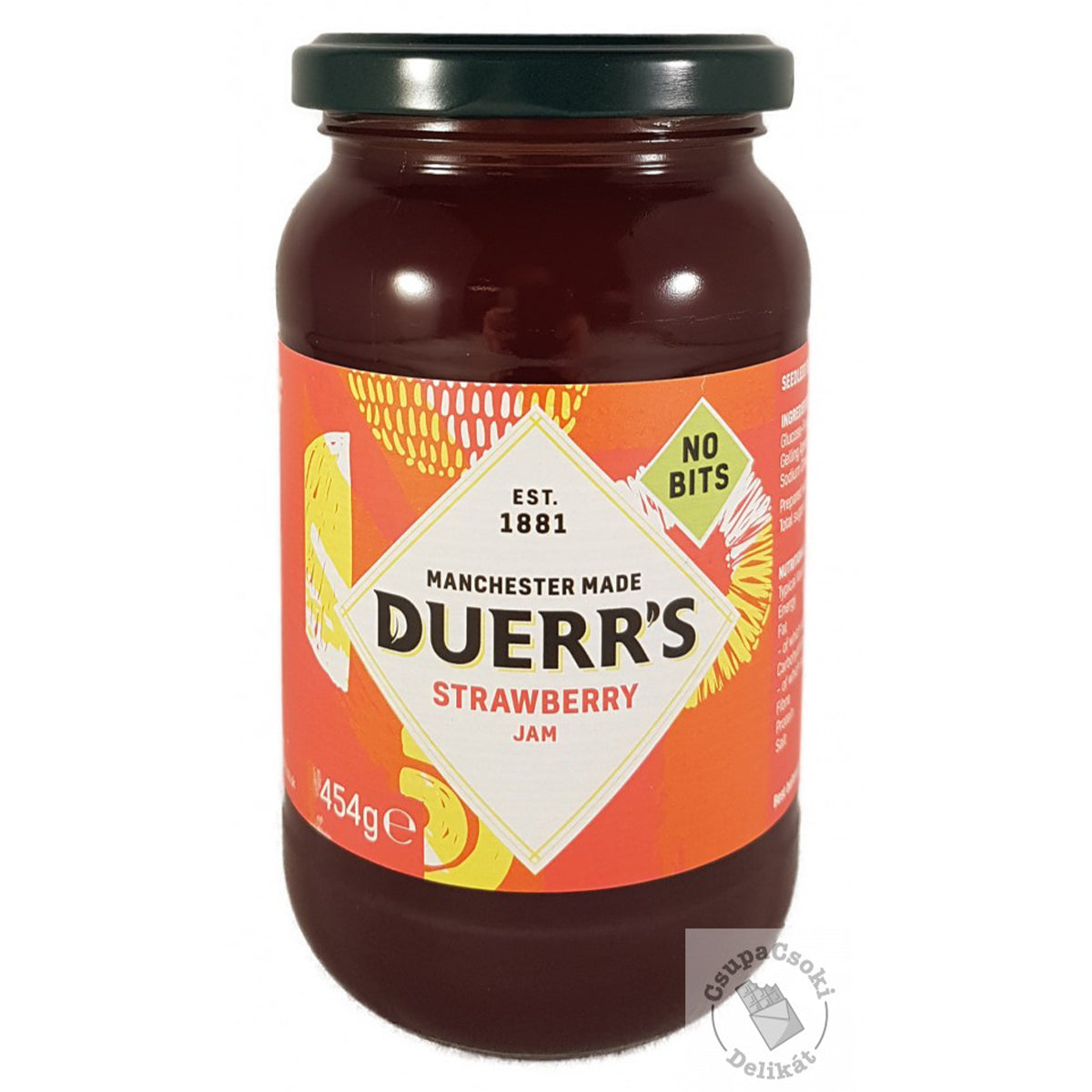 A jar of Duerrs - Strawberry Jam - 454g.