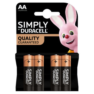 Duracell - Simply AA Batteries - 4 Pack - Continental Food Store