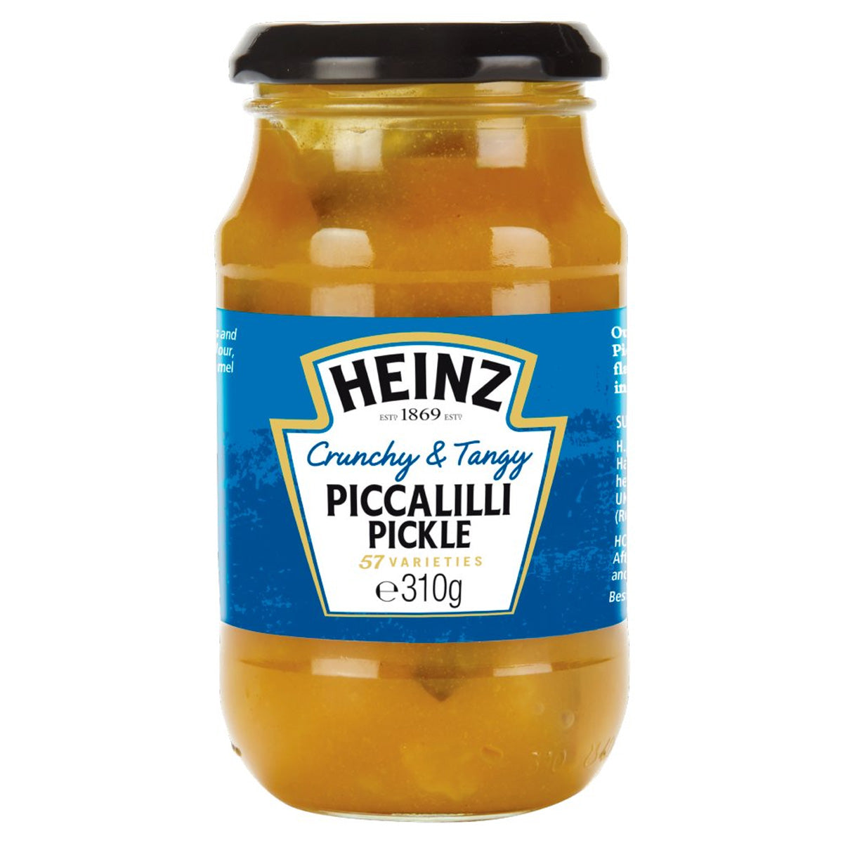 A jar of Heinz - Piccalilli Pickle - 310g on a white background.